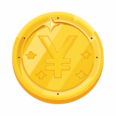 Fototapeta premium Golden Coin with Japanese Yen Symbol