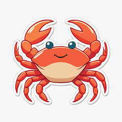 Fototapeta premium Cute Cartoon Crab Illustration