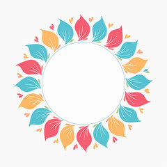 Fototapeta premium Colorful Floral Wreath with Copy Space