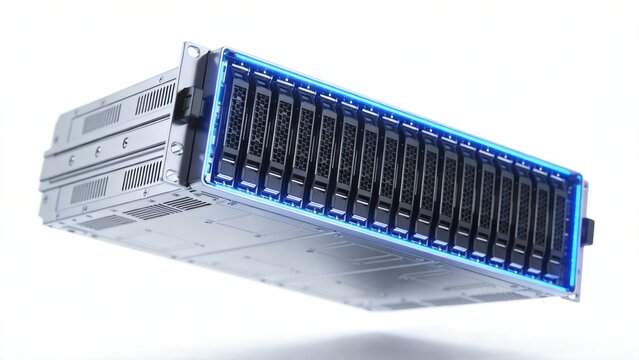 Modern Server Blade Isolated on White Background