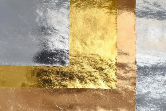 Luxurious Metallic Textures Gold, Silver, and Copper Sheets
