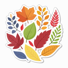 Obraz premium Autumn Leaves Collection Sticker Pack