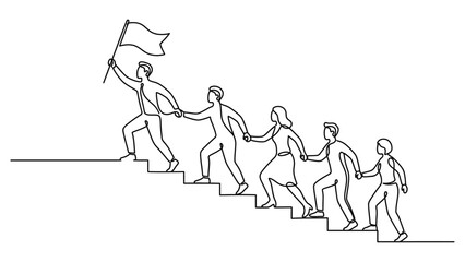 Obraz premium Teamwork and support on the path to success.