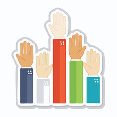 Obraz premium Hands Raised Voting Participation Concept