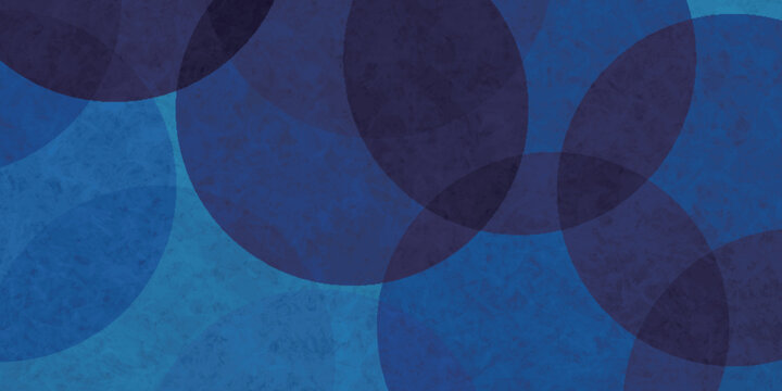 Abstract Blue Geometric Background with Overlapping Circular Patterns