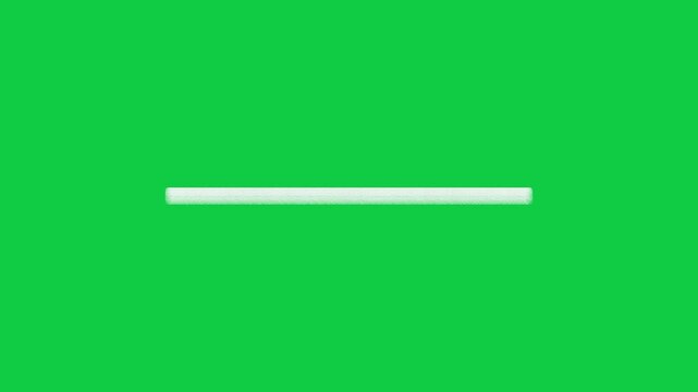 White Chalk Textured Horizontal Line Cycling on Green Screen Background, Looping Animation