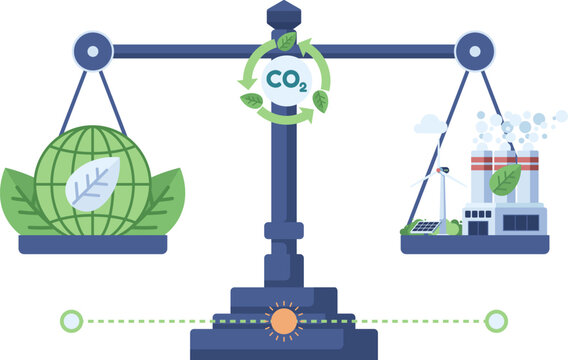 Carbon Neutral Balance Scale Concept