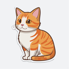 Obraz premium Cute Orange Tabby Cat Illustration