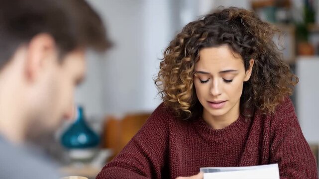 Counseling services support woman overwhelmed by debt while discussing financial options and solutions in a comfortable office setting