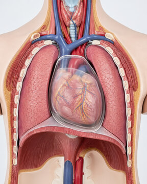 Pericardial Cavity and Heart Membranes Anatomy Model
