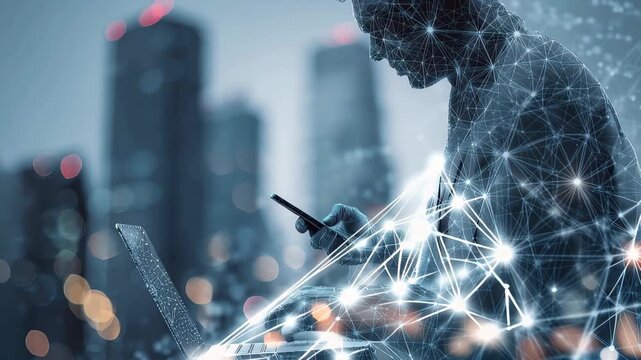 Exploring big data technology and digital networks in a modern urban setting during the evening hours