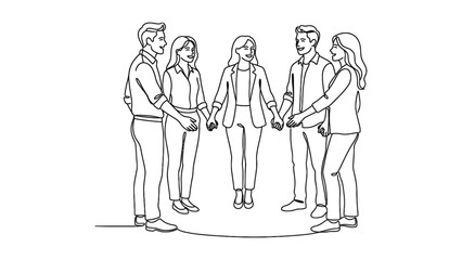 Obraz premium Diverse group of people holding hands together.