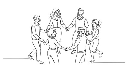 Obraz premium Diverse group of people holding hands in unity.