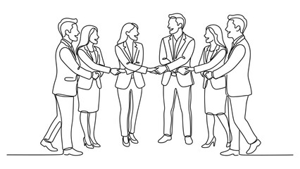 Obraz premium Business people joining hands in teamwork.