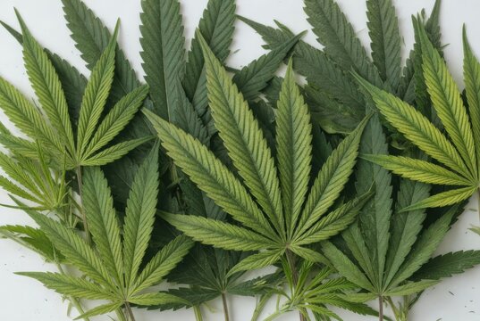 Dried Cannabis Leaves Pile Hemp Marijuana Leaf Botanical Plant Medicine Natural Texture