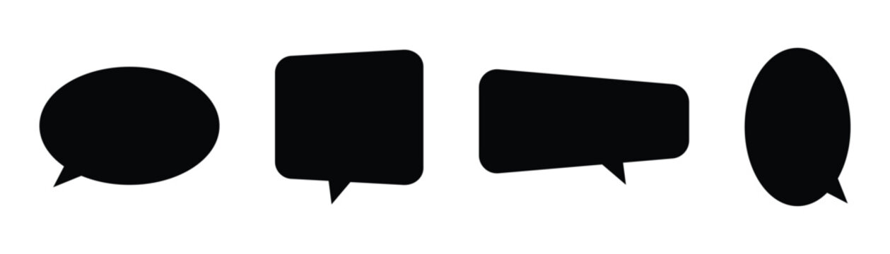 Set of comment speech bubble on white background. Chat message speech bubble. Digital callouts message borders. Vector collection illustration. Eps10