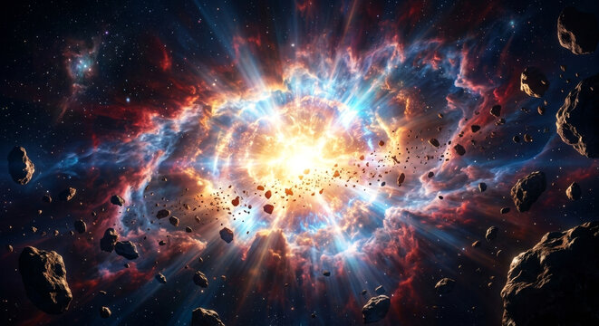 Supernova Cosmic Explosion Illustration
