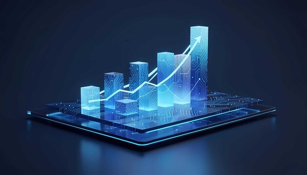 Finance growth investment trading market economy analysis data technology digital concept