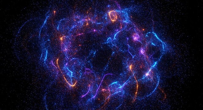 Vibrant Cosmic Energy Swirling Patterns Galaxy.