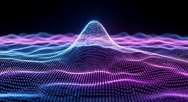 Vibrant digital waveform technology background.