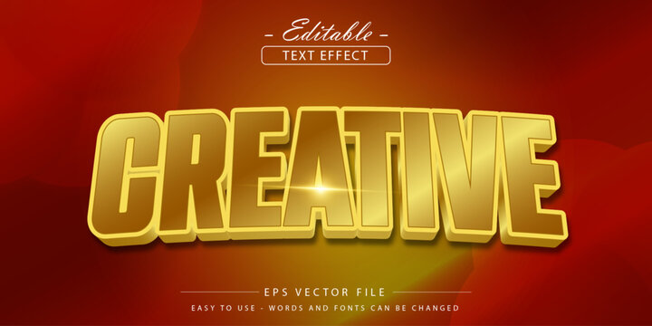 Gold 3D Creative Text Effect Vector. Shiny Typographic Design for Poster, Banner and Branding