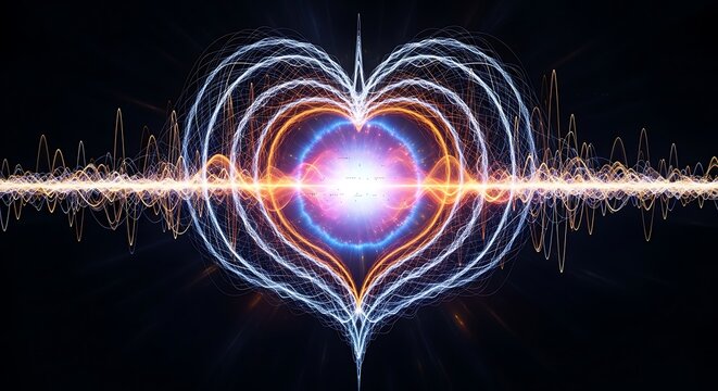 Vibrant Heart Shaped Light Pattern.