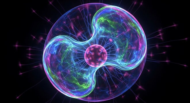 Vibrant Iridescent Three-Lobed Energy Form.