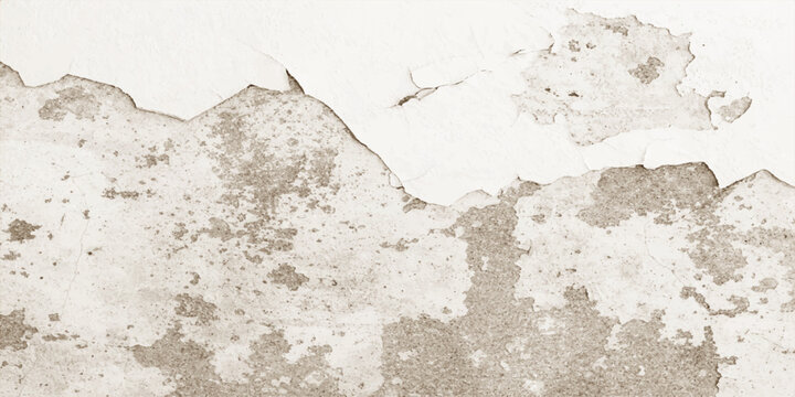 A rough vintage backdrop featuring a blank old paper texture layered over a dirty grunge wall surface with a beige stone and gray cement pattern design