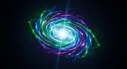 Obraz premium Vibrant Swirling Light Cosmic Energy Pattern.