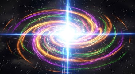 Obraz premium Vibrant Swirling Light Cosmic Energy Pattern.