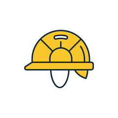 Fototapeta premium A simple, clear illustration of a yellow hard hat, commonly used for head protection in construction and industrial safety.
