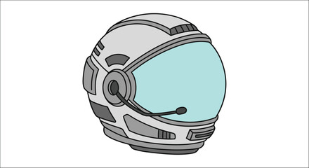 astronaut helmet with clear visor and microphone © vectors home
