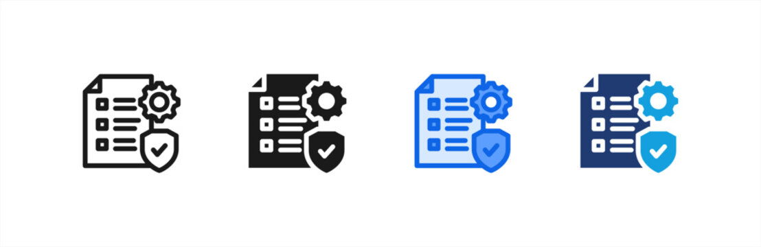 Safety Procedures icon multiple style collection. Vector illustration.