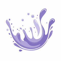 Obraz premium Purple liquid splash with droplets and bubbles