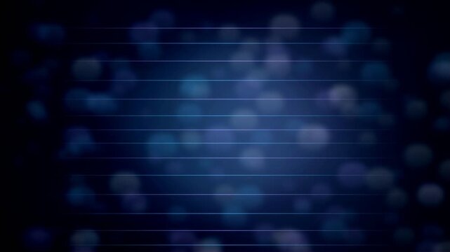 Abstract blue bokeh lights with horizontal lines overlay