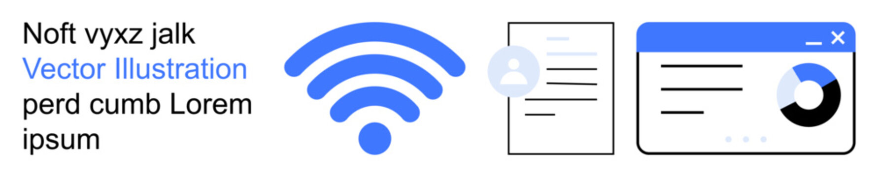 Connectivity, online profiles, communication, digital navigation, data sharing, user interface. wireless symbol alongside profile and web interface elements. Connectivity and online profiles concept