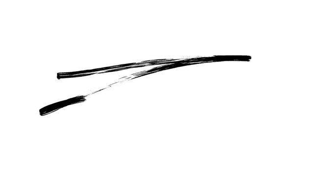 Abstract white brush stroke stands boldly against black, minimal, creative, dynamic, perfect for backgrounds, modern branding, digital art, or design elements.
