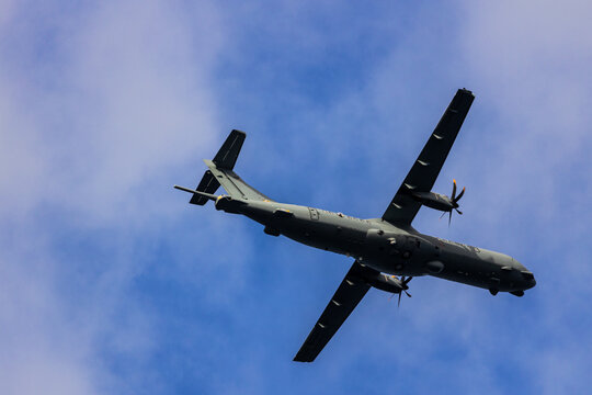 A military transport plane delivers fuel and ammunition for a military operation in the Persian Gulf.