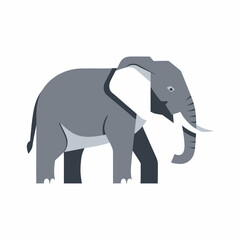 Fototapeta premium Flat Design Elephant Illustration - African Wildlife Animal