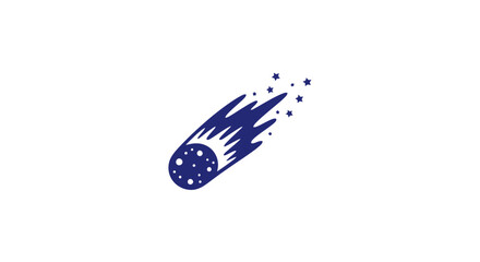 Blue Cartoon Comet with Stars and Trails. © Abraca