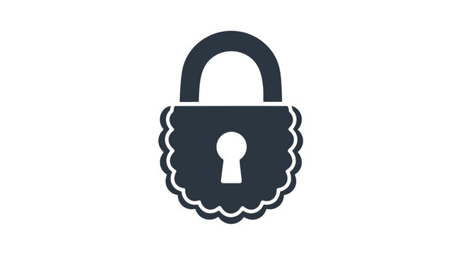 Black Padlock Icon with Keyhole.