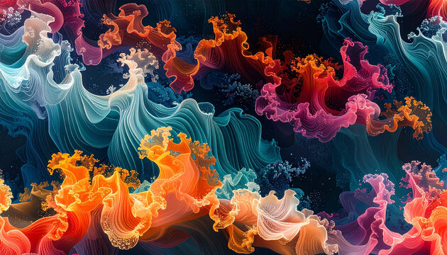 Abstract colorful wavy forms