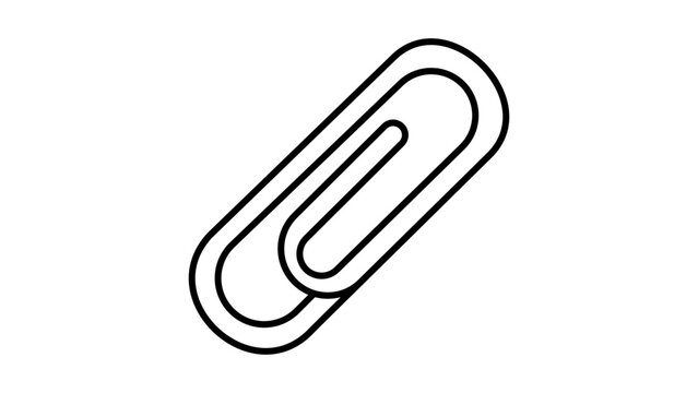Minimalist Paperclip Attachment Vector Icon with Editable Stroke; Clean Black Line Outline Illustration for Office, Business, and Digital Interface Design, Scalable and Customizable Graphic Element.
