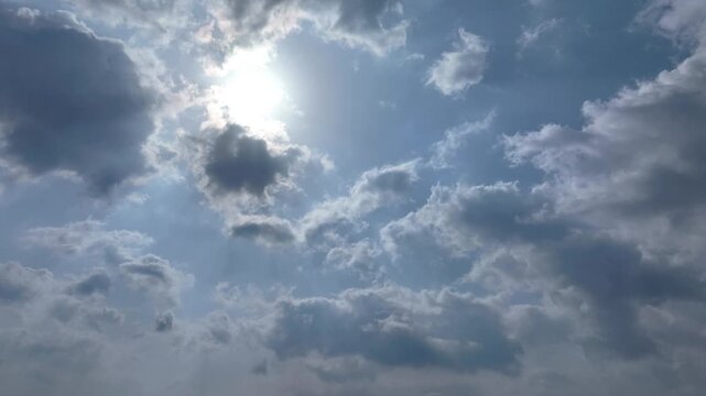 Aerial dramatic panoramic view of Menuma Pond under cloudy sky, Fukushima Japan