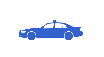 Obraz premium Blue Police Car Side View Illustration.