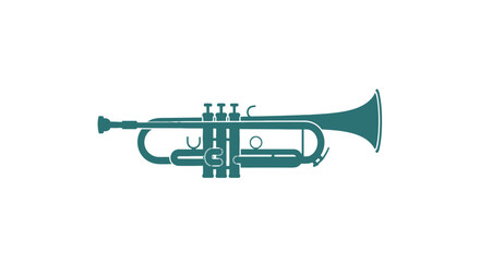 Naklejka premium Isolated Green Trumpet Illustration with Valves.
