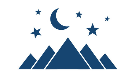 Mountain Range with Moon and Stars. © Ambro Coknald