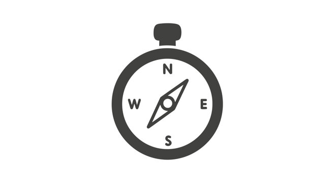 Black Compass with Cardinal Directions.
