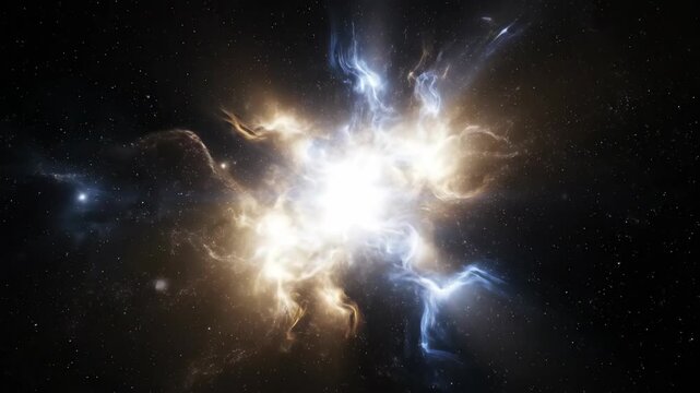 Abstract Cosmic Explosion of Light and Energy in Deep Space.