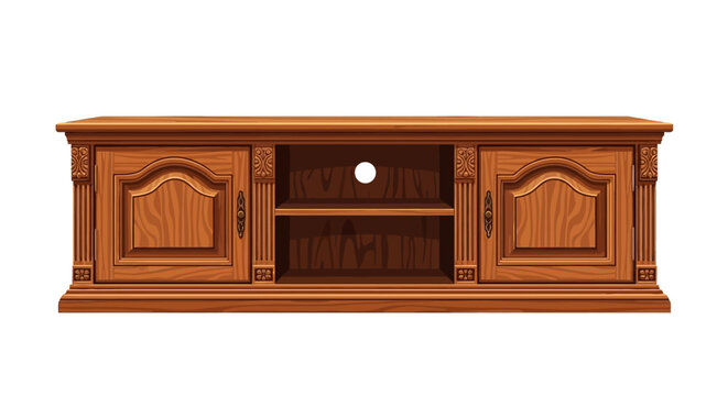 Elegant Wooden TV Stand with Storage